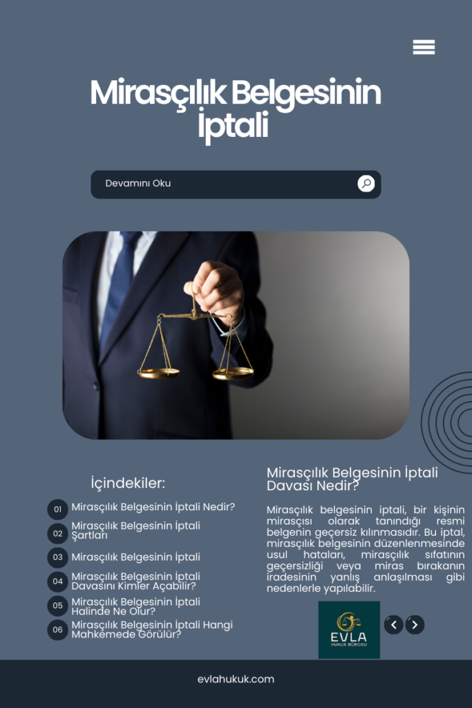 Mirasçılık Belgesinin İptali