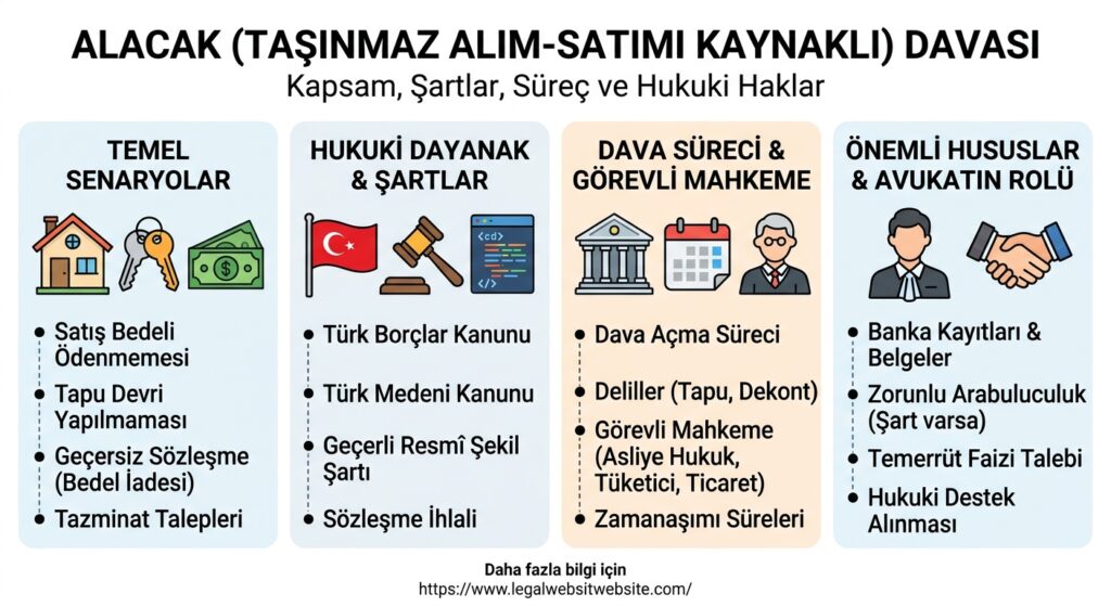 Alacak (Taşınmaz Alım-Satımı Kaynaklı) Davası Nedir? Şartları, Süreci ve Hukuki Yollar